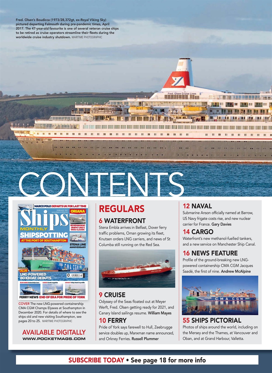 Ships Monthly Magazine February 2021 Subscriptions Pocketmags