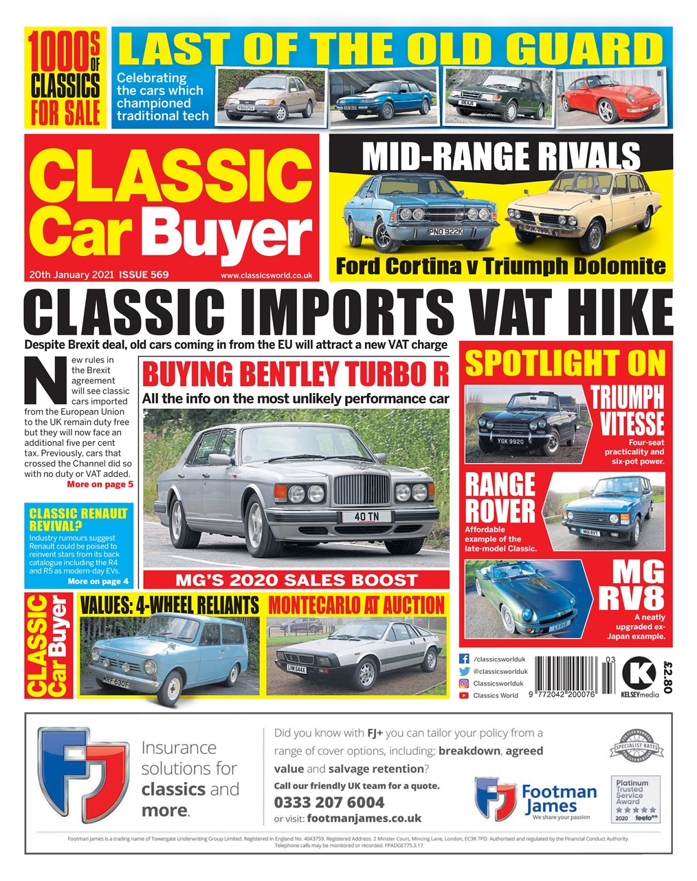 Classic Car Buyer Magazine - 569 January 20 2021 Back Issue