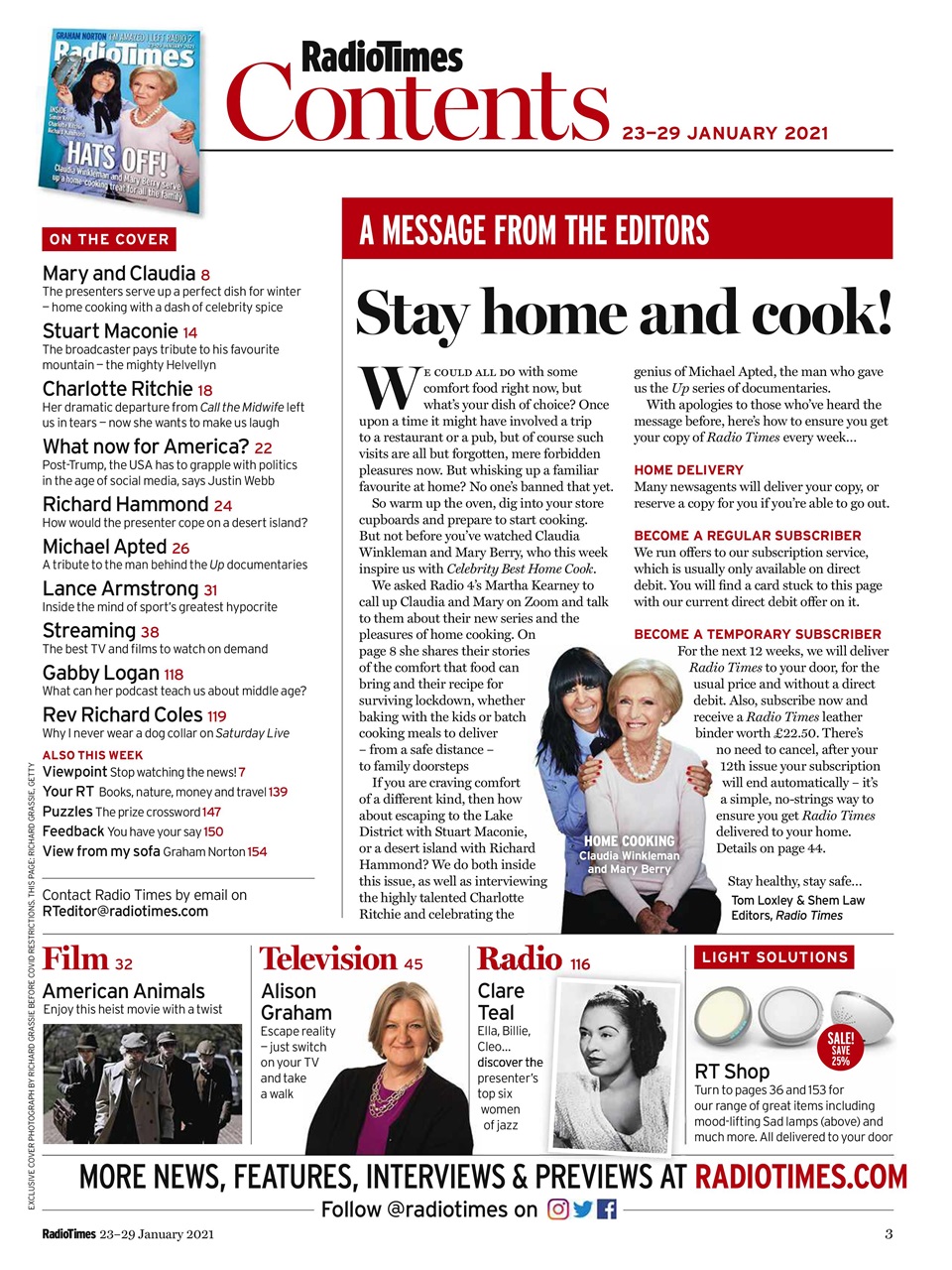 Radio Times Magazine 2329th January 2021 Subscriptions Pocketmags