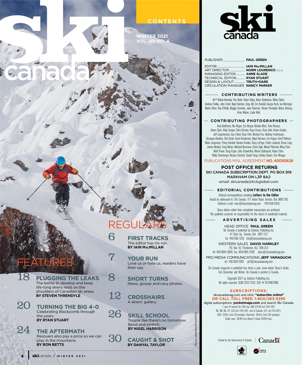 Ski Canada Magazine Winter 2021 Subscriptions Pocketmags