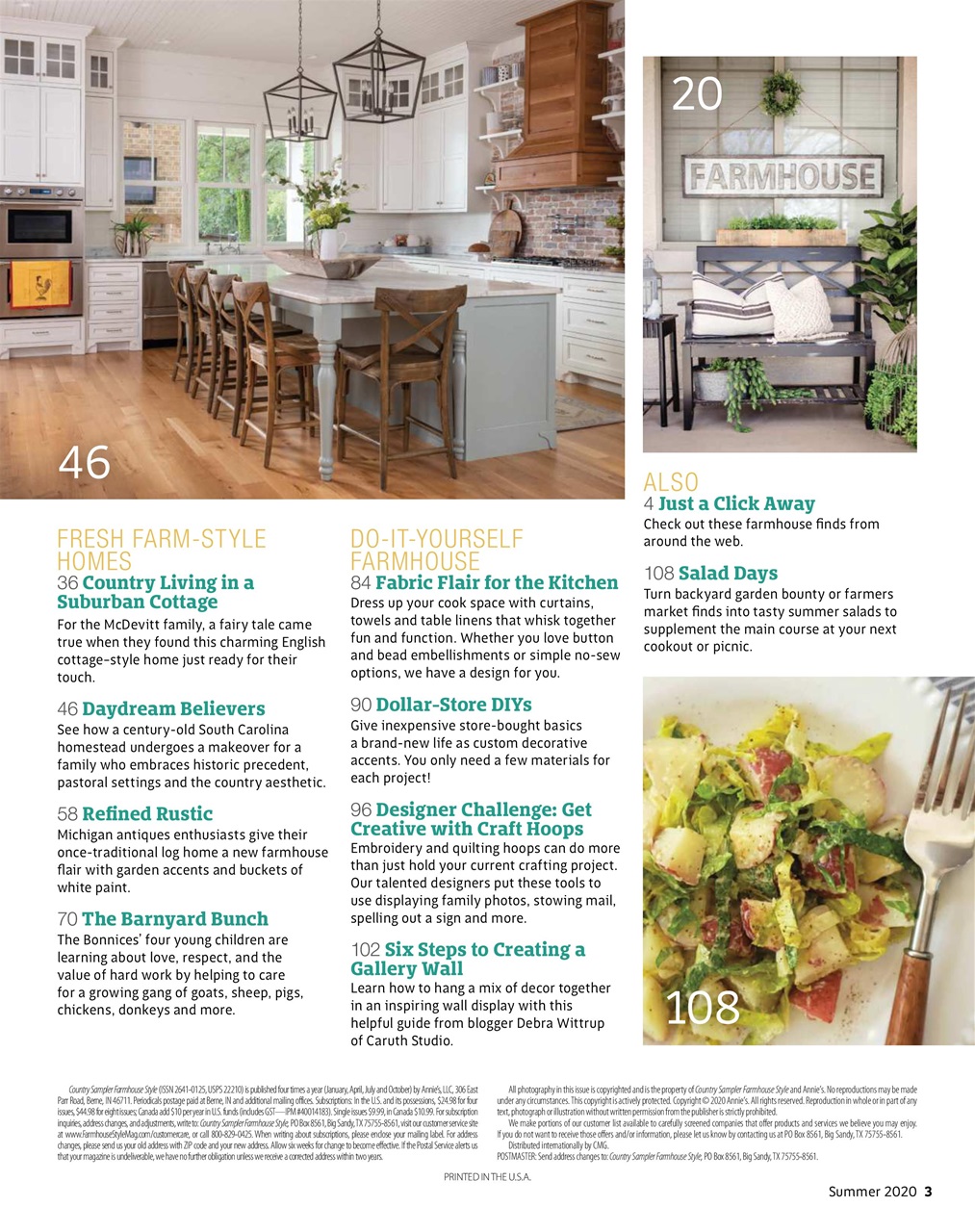 Farmhouse Style Magazine Summer 20 Back Issue