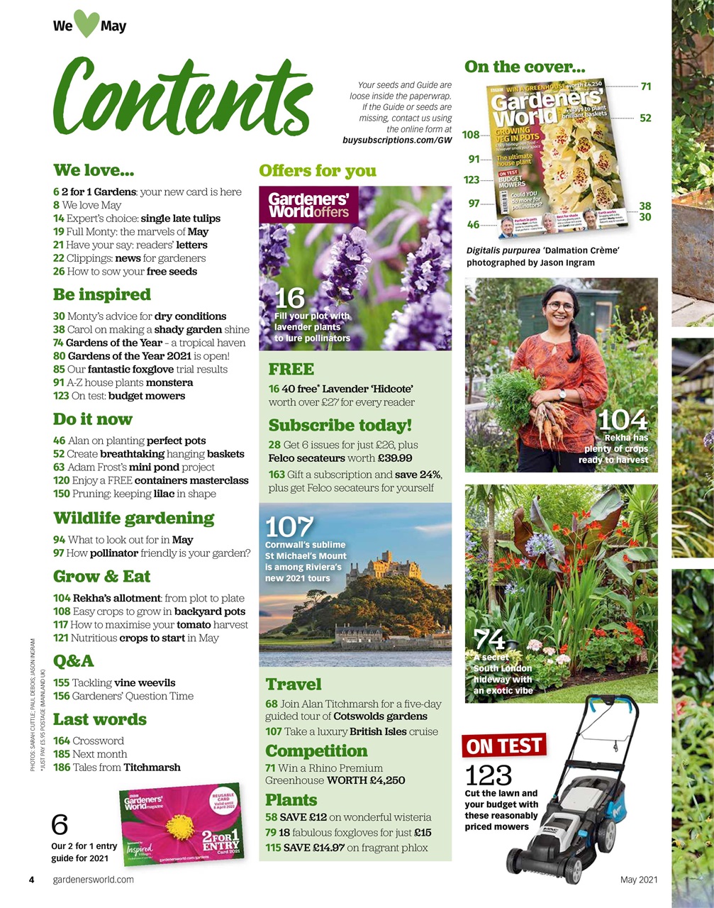 BBC Gardeners’ World Magazine May 2021 Subscriptions Pocketmags