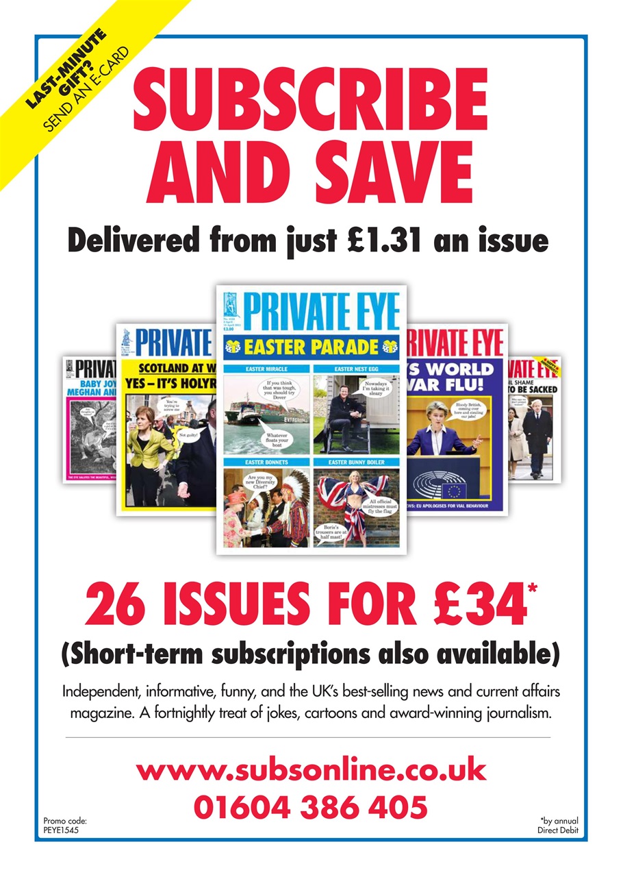 Private Eye Magazine No 1545 Subscriptions Pocketmags