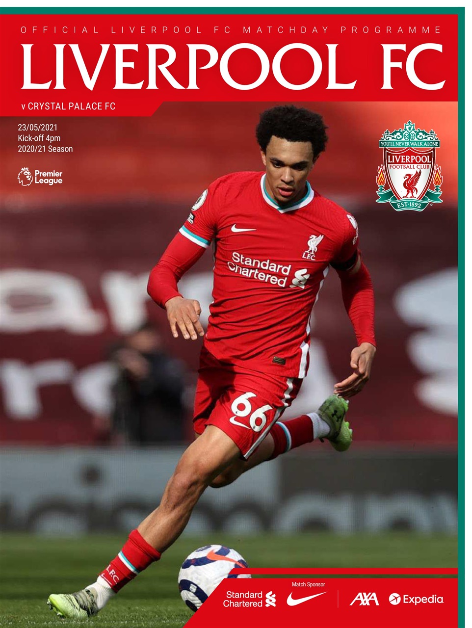 Liverpool FC Programmes vs Crystal Palace 20/21 Subscriptions