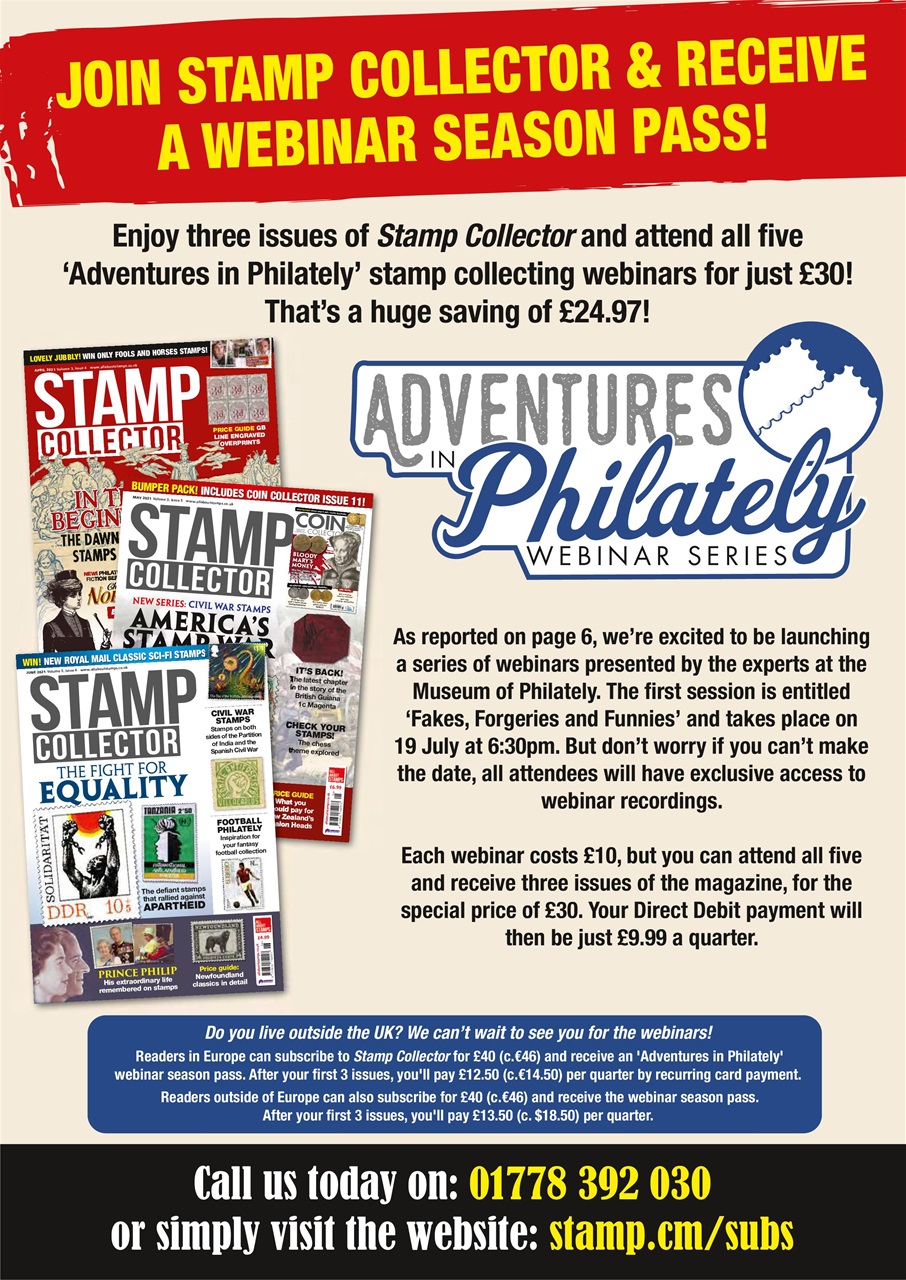 Stamp Collector Magazine August 2021 Subscriptions Pocketmags