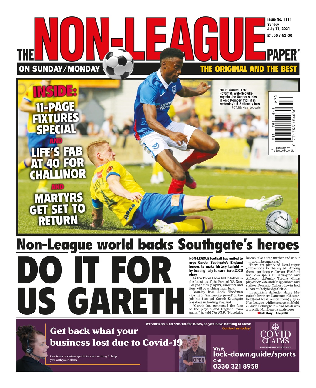 The NonLeague Football Paper Magazine 11 Jul 2021 Back Issue