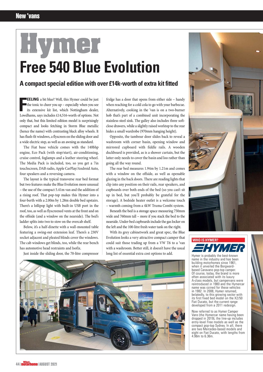 What Motorhome magazine August 2021 Campervan Special Subscriptions