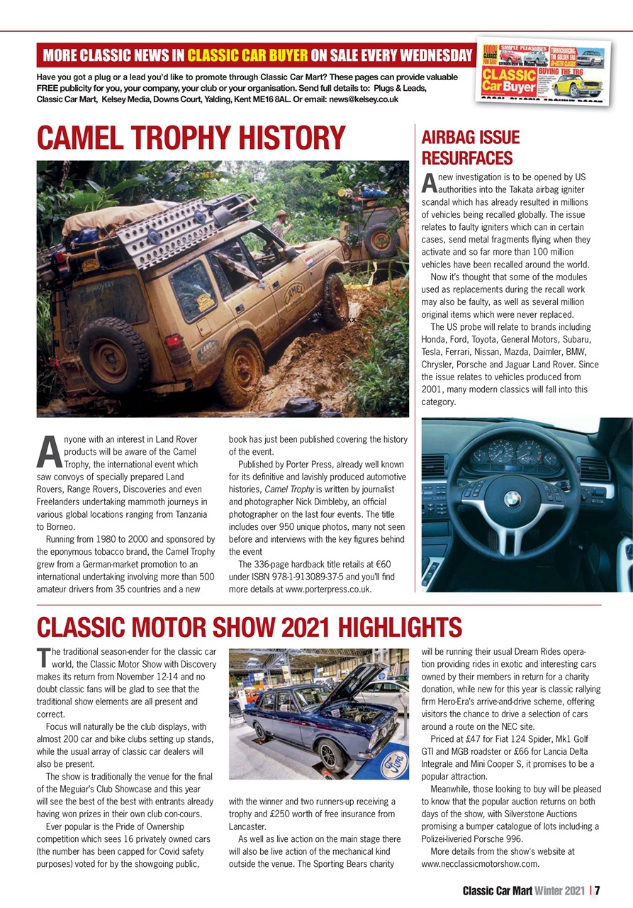 Classic Car Mart Magazine Winter 2021 Back Issue