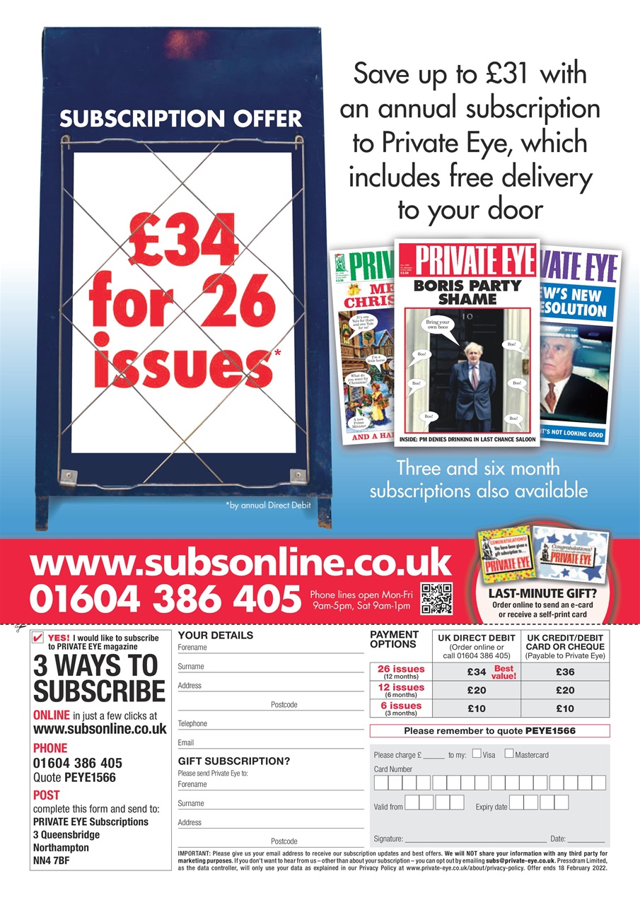 Private Eye Magazine No 1566 Subscriptions Pocketmags