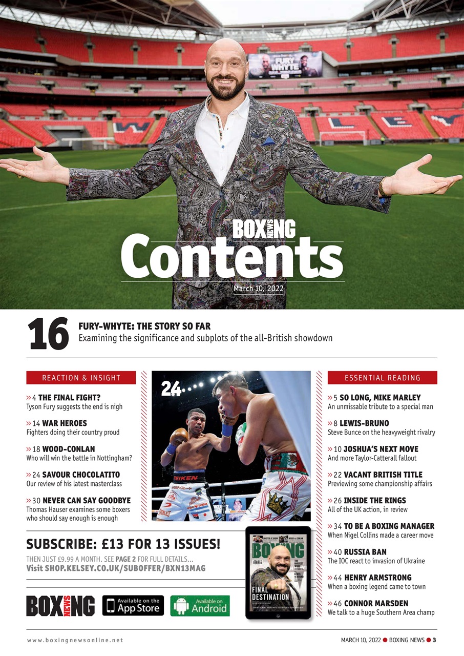 Boxing News Magazine - March 10 2022 Subscriptions | Pocketmags