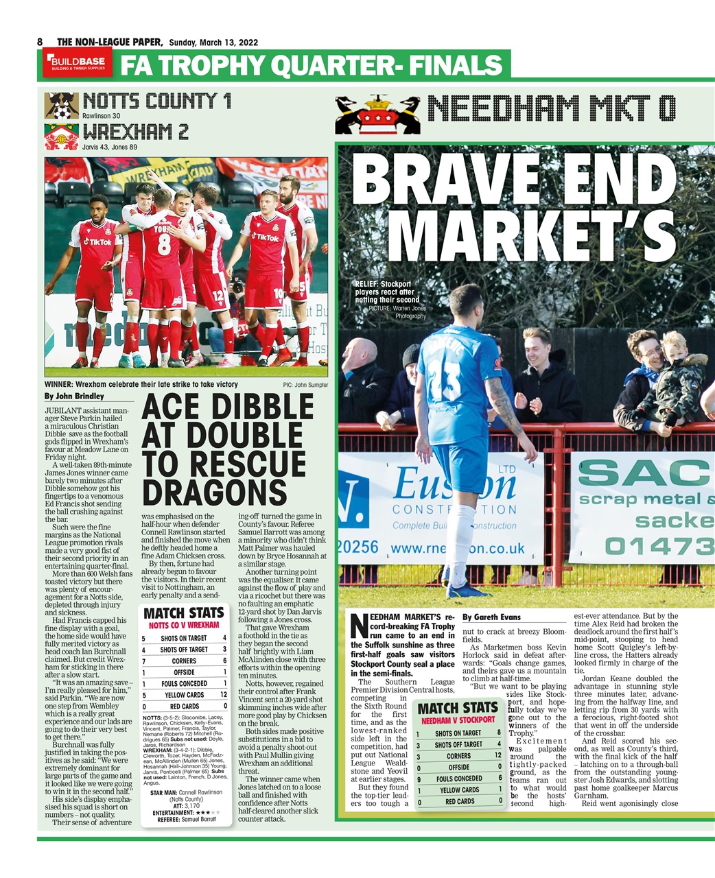 The NonLeague Football Paper Magazine 13 Mar 2022 Back Issue