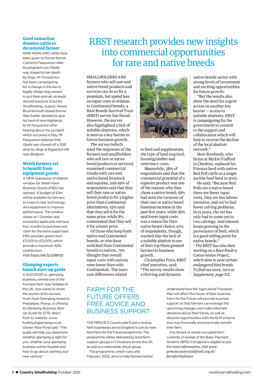 The Country Smallholder Magazine October 2021 Back Issue