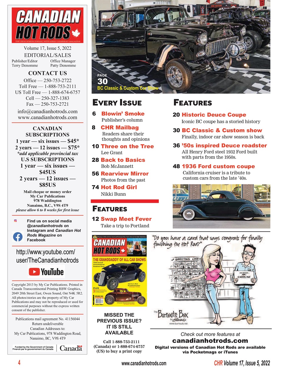 Canadian Hot Rods Magazine JUNE JULY 2022 Back Issue   0003 