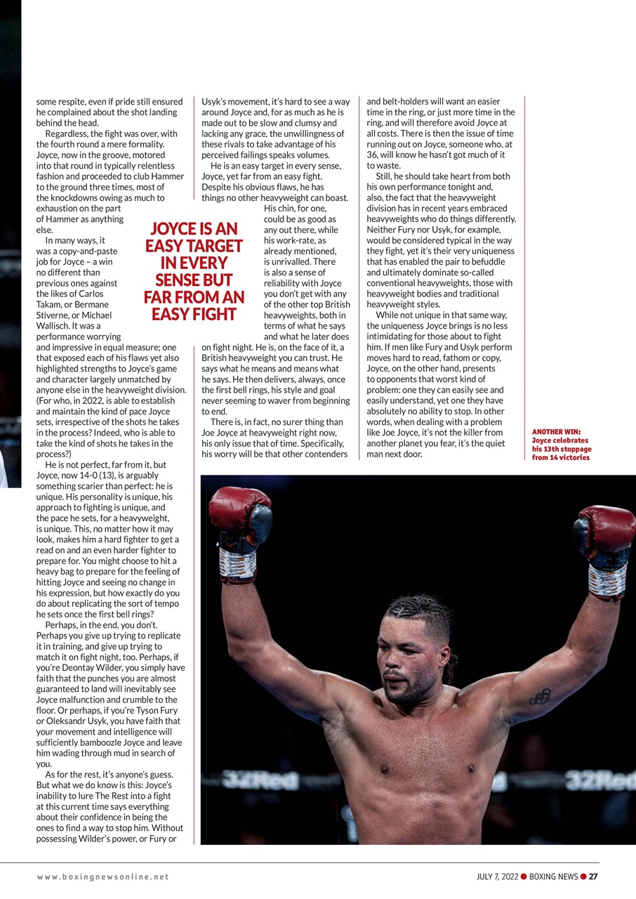 Boxing News Magazine - July 7 2022 Subscriptions | Pocketmags