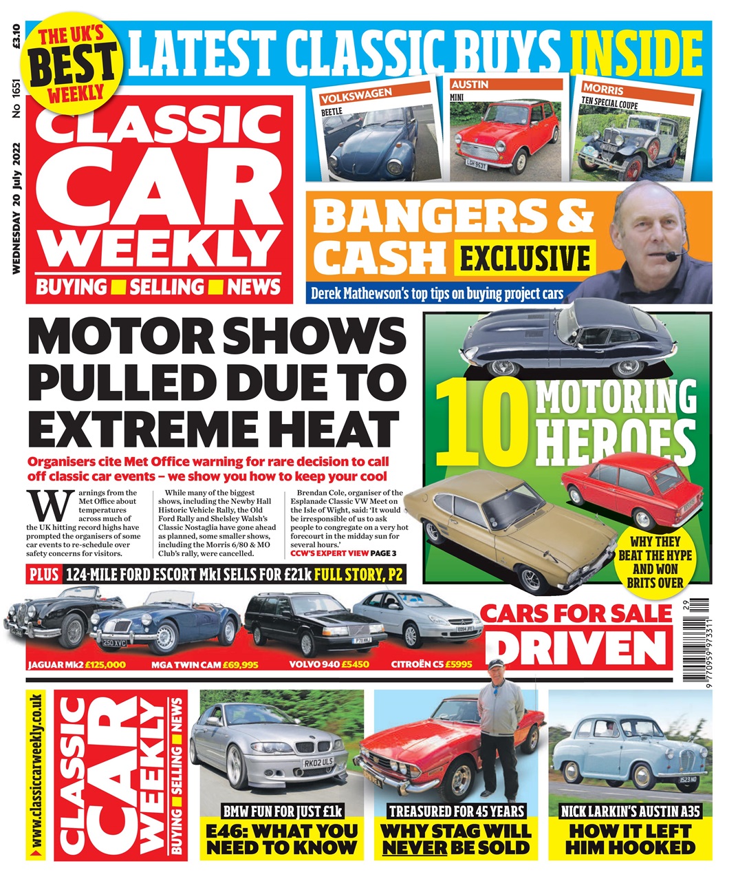 Classic Car Weekly Magazine 20Jul22 Subscriptions Pocketmags