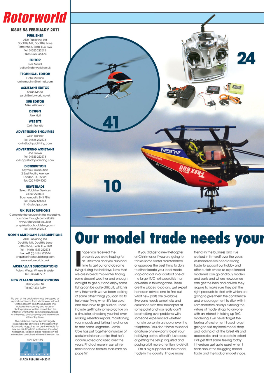 Radio Control Rotor World Magazine 58 Back Issue