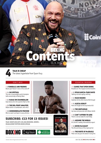Boxing News Magazine - July 28 2022 Subscriptions | Pocketmags