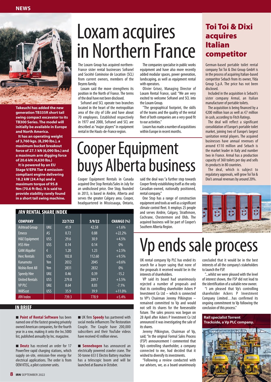 International Rental News Magazine September 2022 Back Issue