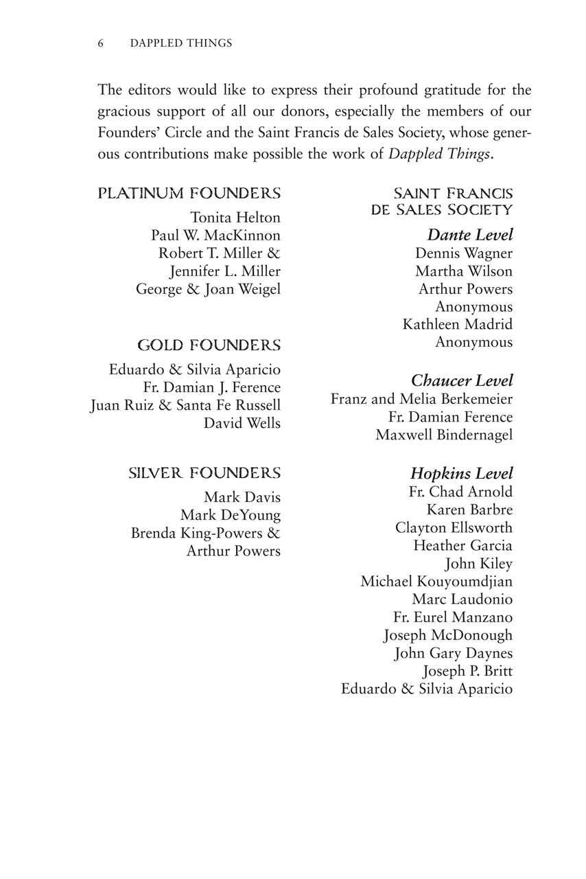 Dappled Things Magazine SSPP 2022 Back Issue