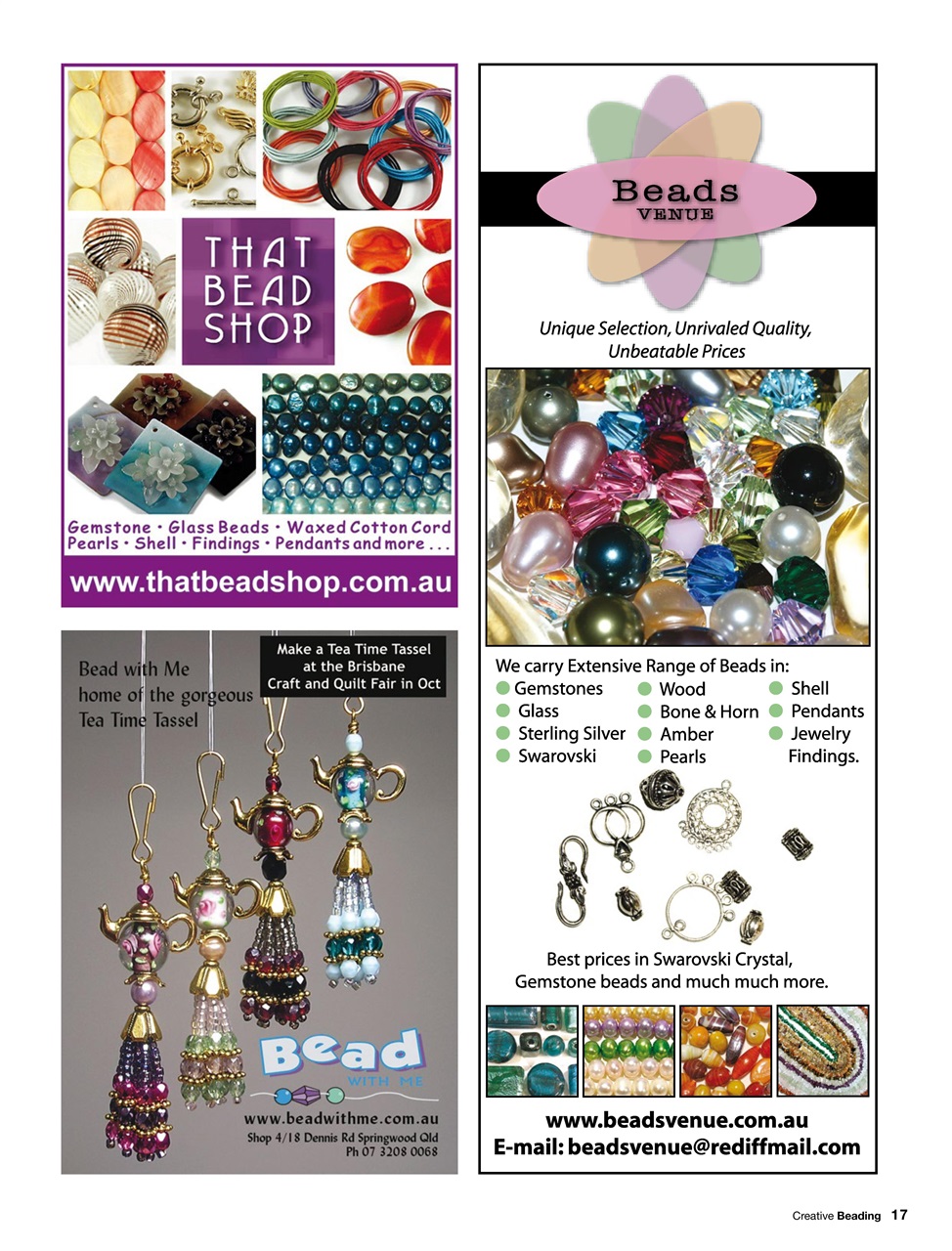 Creative Beading Magazine FREE Sample Issue Special Issue