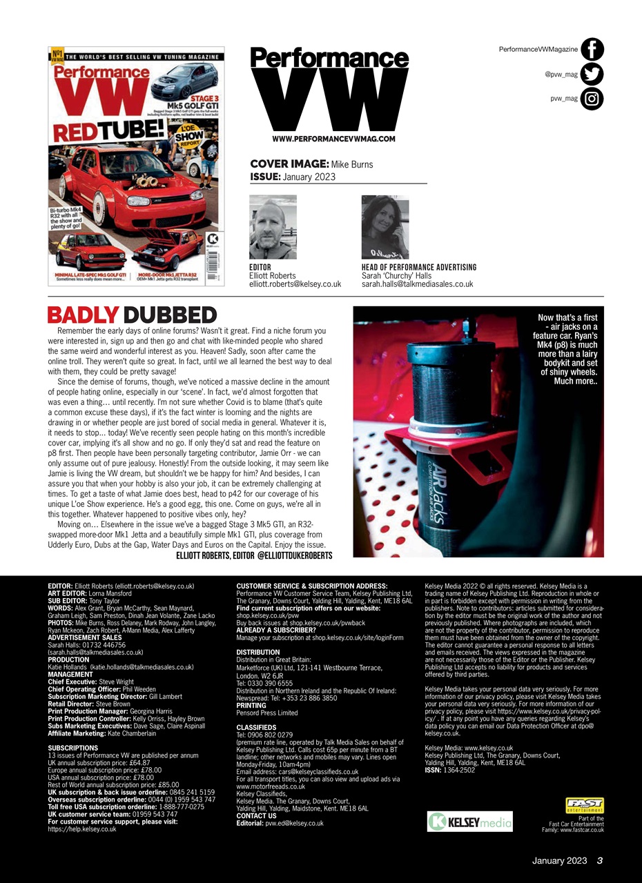 Performance VW Magazine - Jan-23 Back Issue