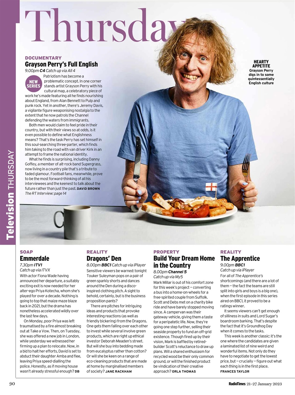 Radio Times Magazine 2127th January 2023 Back Issue