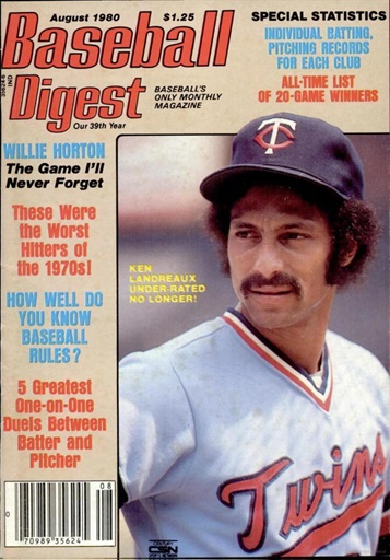 Baseball Digest Magazine - September 1980 Back Issue