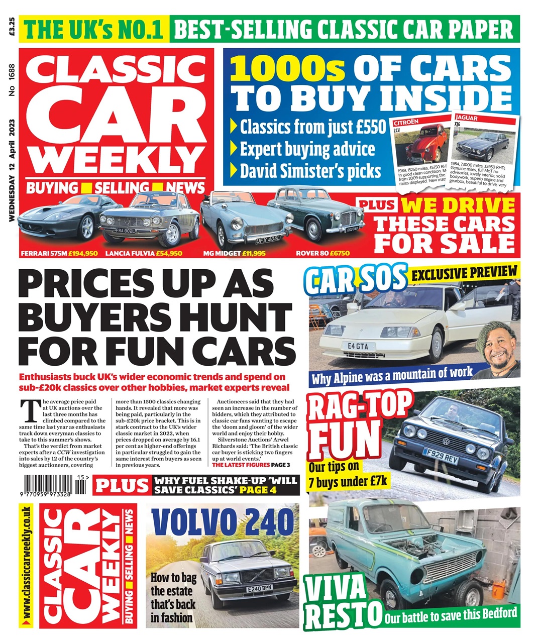 Classic Car Weekly Magazine 12Apr2023 Back Issue
