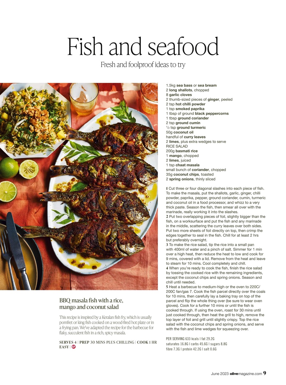 Olive Magazine Summer BBQ recipes Special Issue