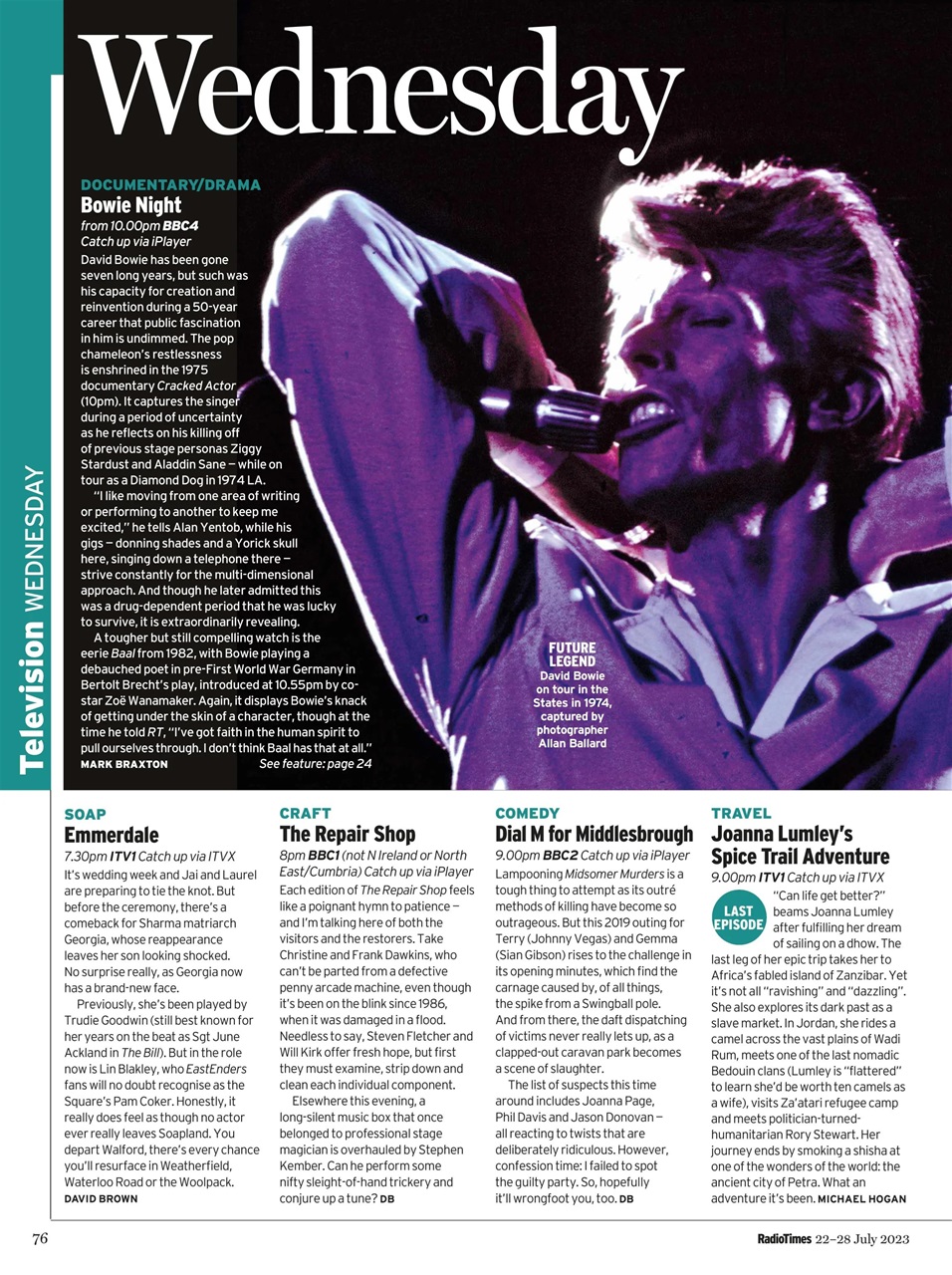 Radio Times Magazine 2228th July 2023 Back Issue