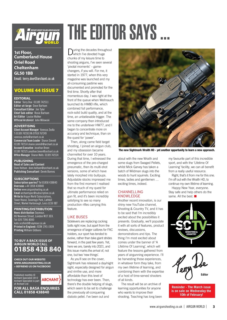 Airgun World Magazine February 2021 Back Issue 3628