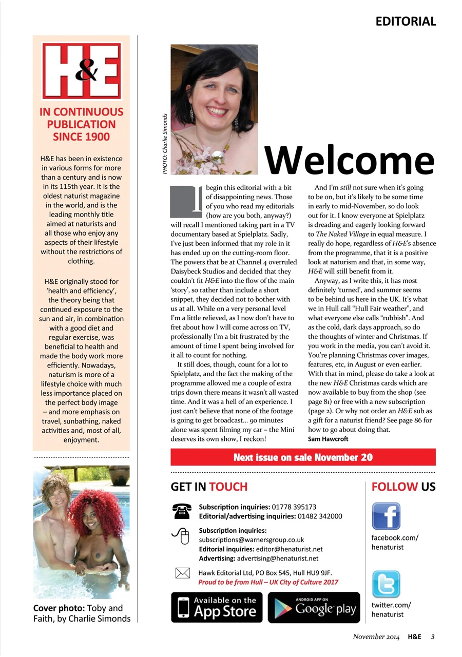 H E Naturist Magazine November 2014 Back Issue h-e-naturist-magazine-november-2014-back-issue