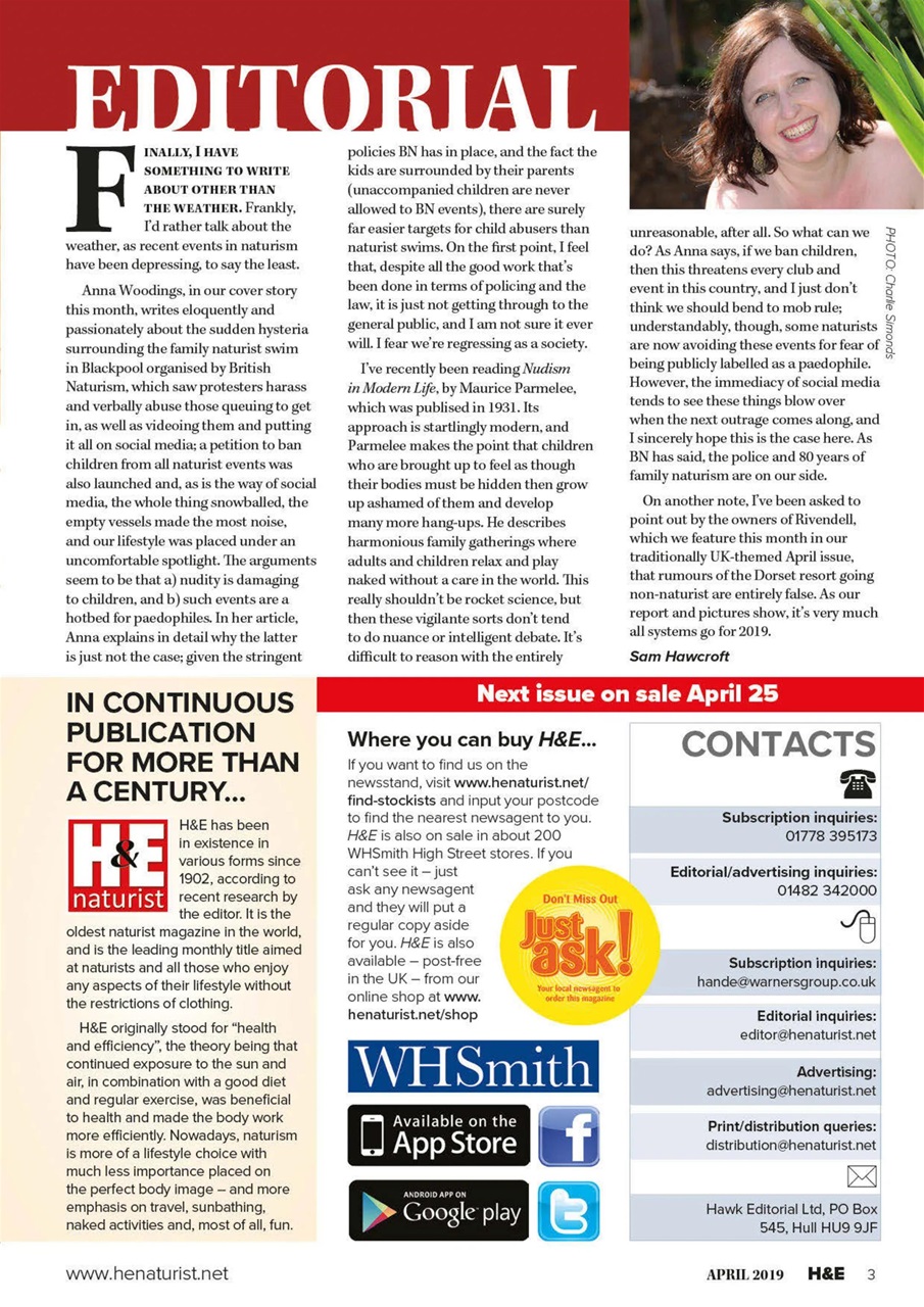 H E Naturist Magazine April 2019 Back Issue h-e-naturist-magazine-april-2019-back-issue