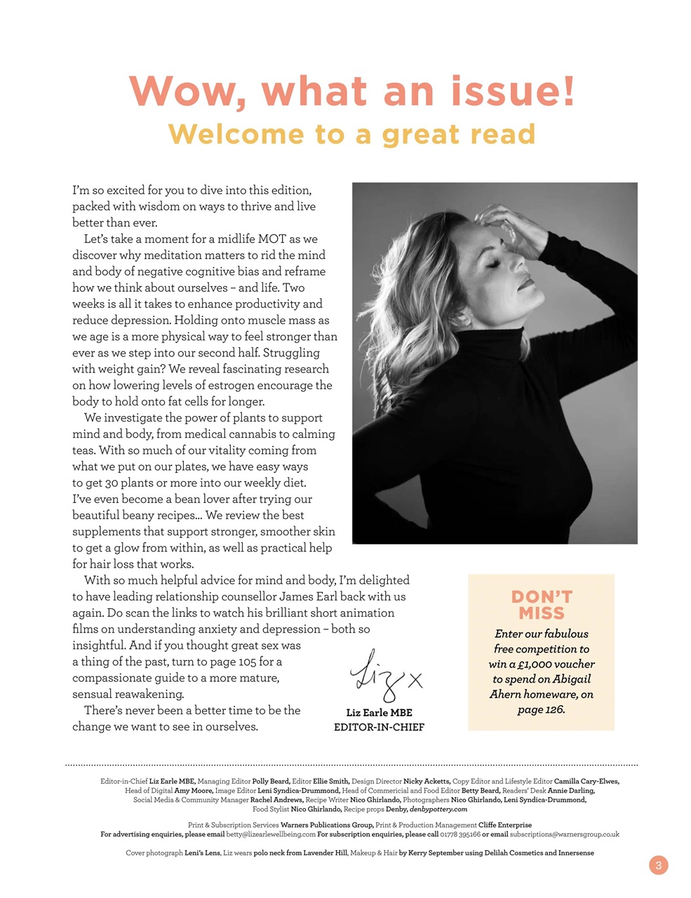 Liz Earle Wellbeing Magazine Sep Oct 2023 Back Issue