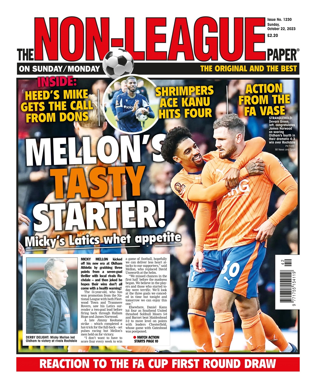 The NonLeague Football Paper Magazine 22nd October 2023 Back Issue