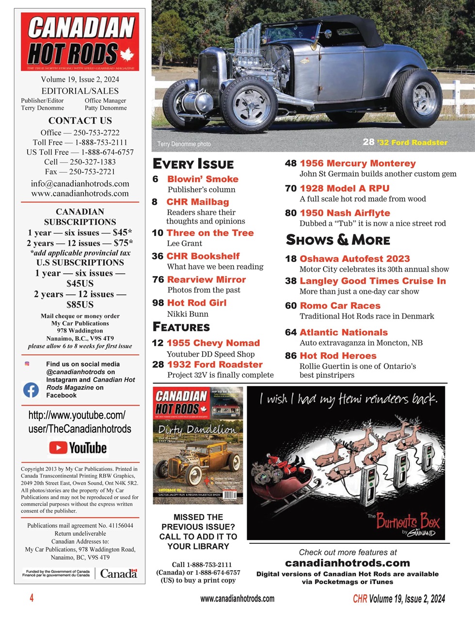 Canadian Hot Rods Magazine December January 2024 Back Issue   0003 