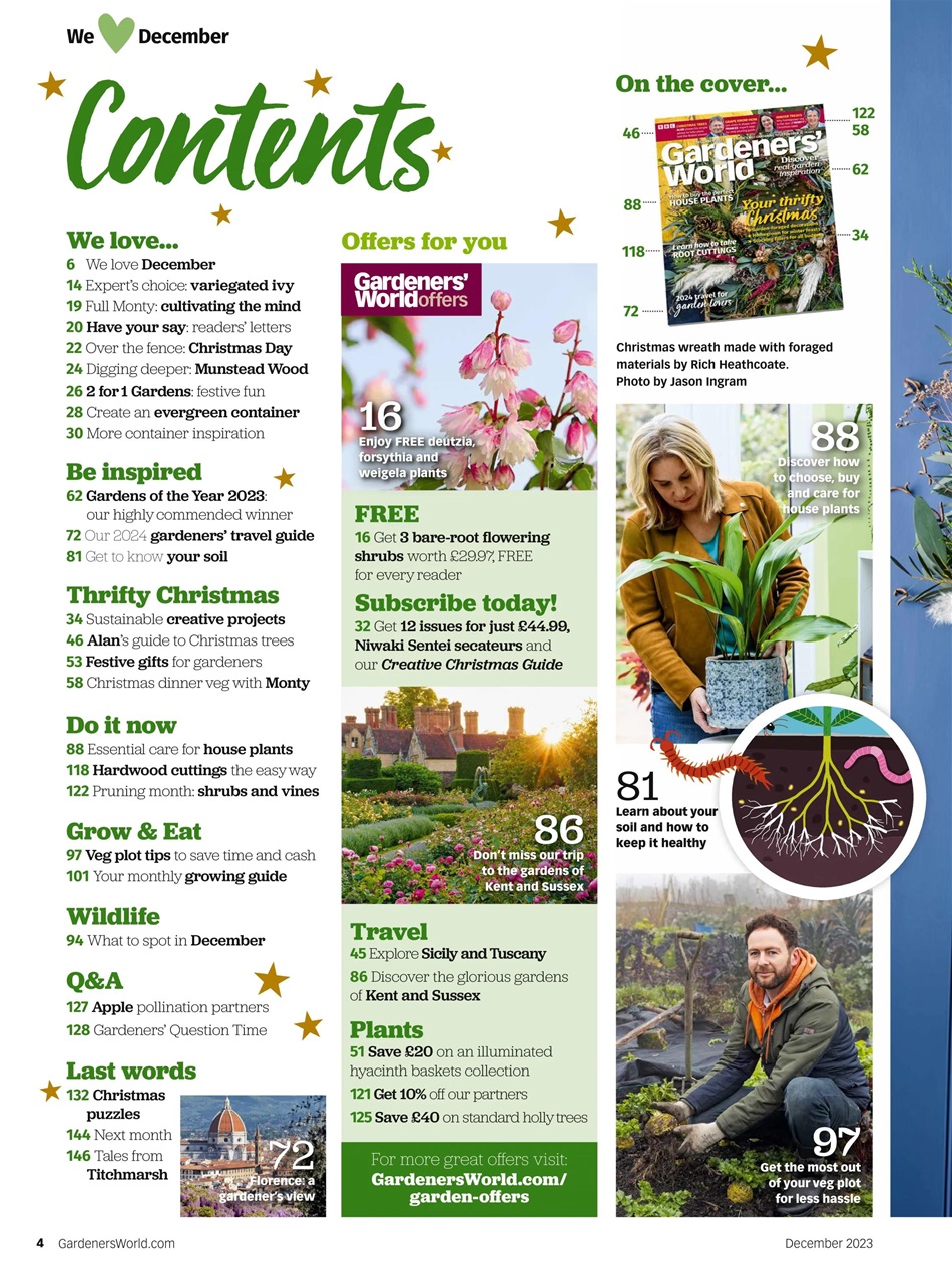 BBC Gardeners World Magazine December Back Issue