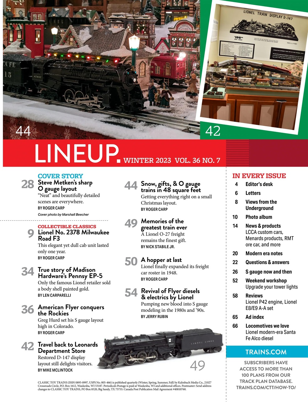 Classic Toy Trains Magazine JanFeb 2024 Subscriptions Pocketmags