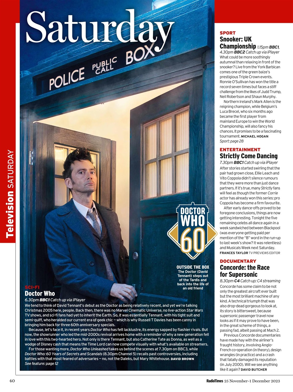 Radio Times Magazine 251st December 2023 Back Issue