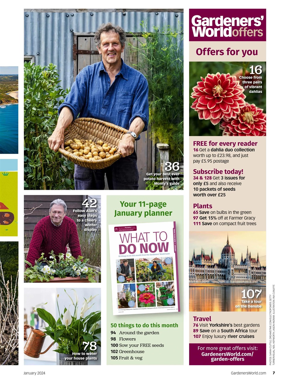 BBC Gardeners’ World Magazine - January 2024 Subscriptions | Pocketmags