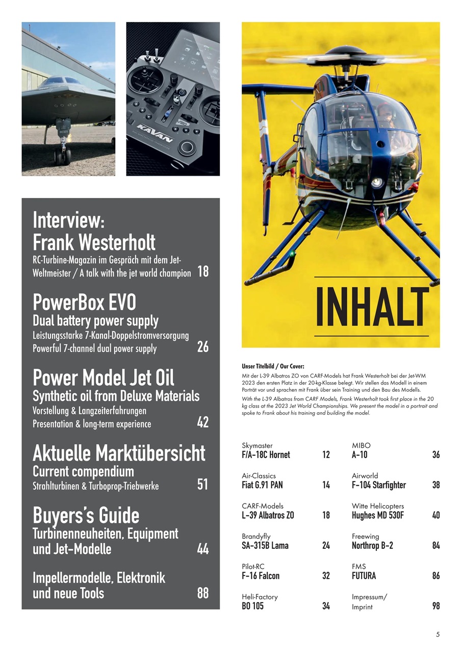 RC Turbine Jets & Helicopter Magazine Subscriptions and 12024 Issue