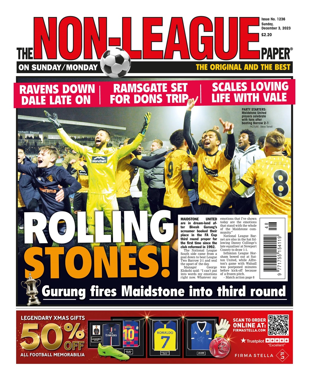 The NonLeague Football Paper Magazine 3Dec2023 Back Issue