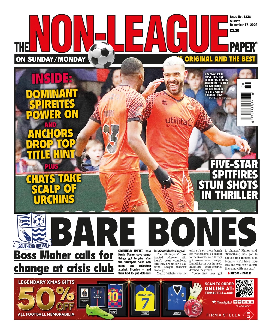 The NonLeague Football Paper Magazine 17Dec2023 Back Issue