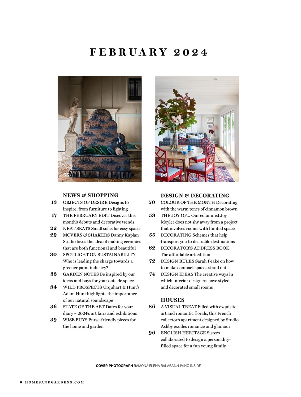 Homes Gardens Magazine February 2024 Subscriptions Pocketmags   0005 