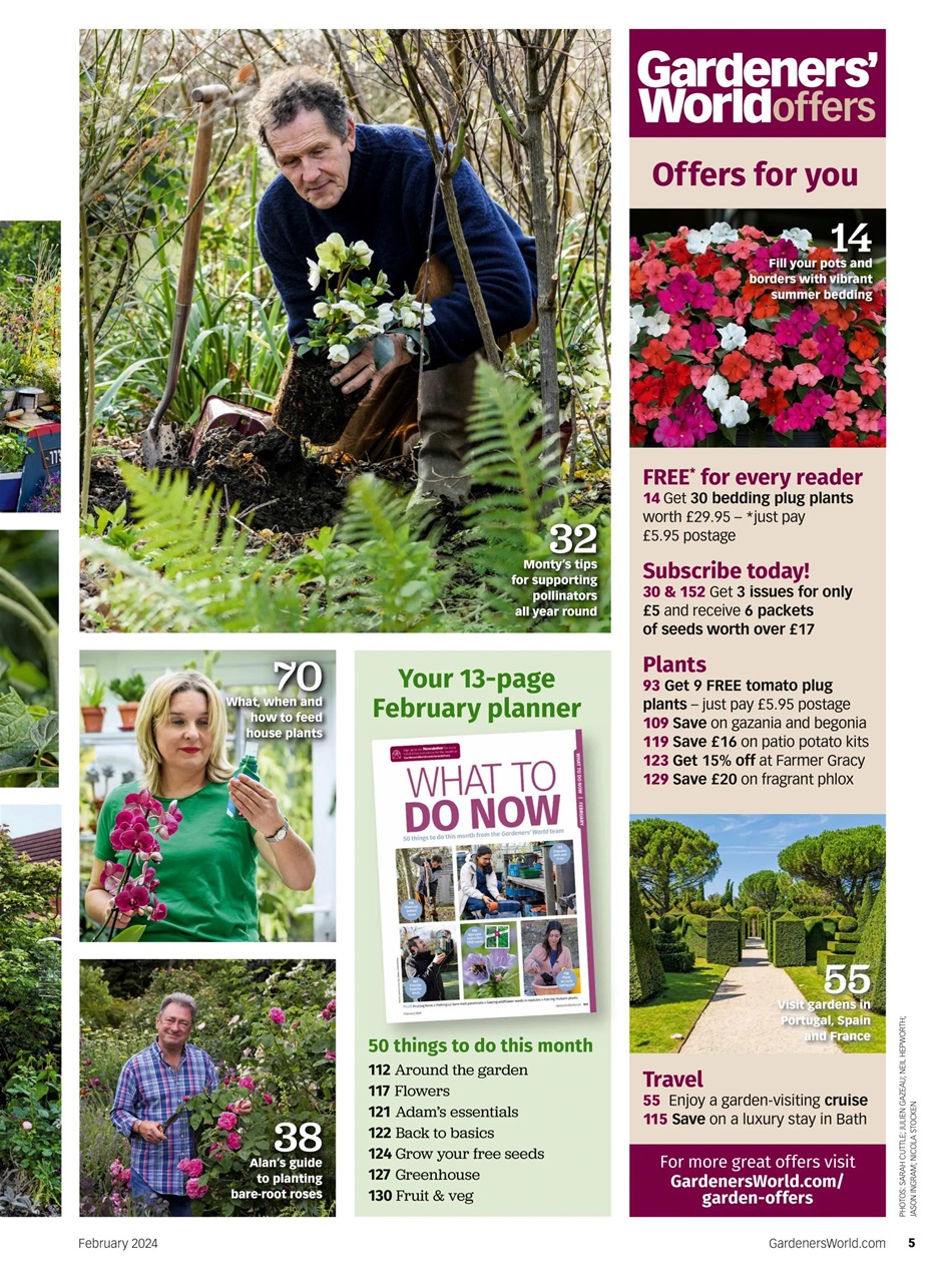 BBC Gardeners’ World Magazine - February 2024 Subscriptions | Pocketmags