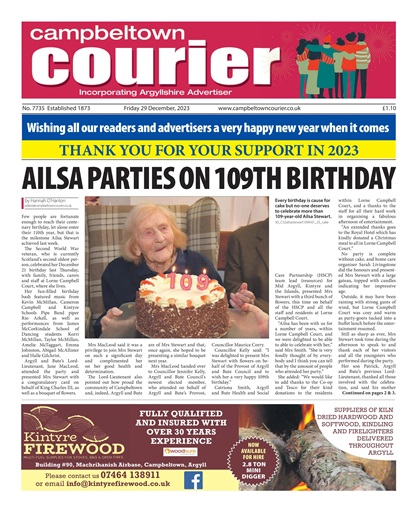 Campbeltown Courier Magazine 29122023 Back Issue