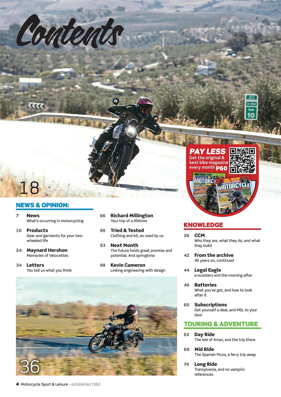 Motorcycle Sport & Leisure Magazine Subscriptions and April 2024 Issue