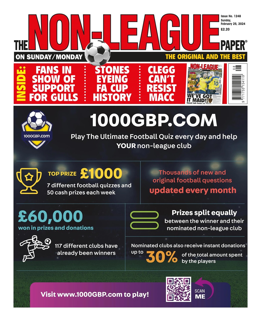 The NonLeague Football Paper Magazine 25th February 2024 Back Issue
