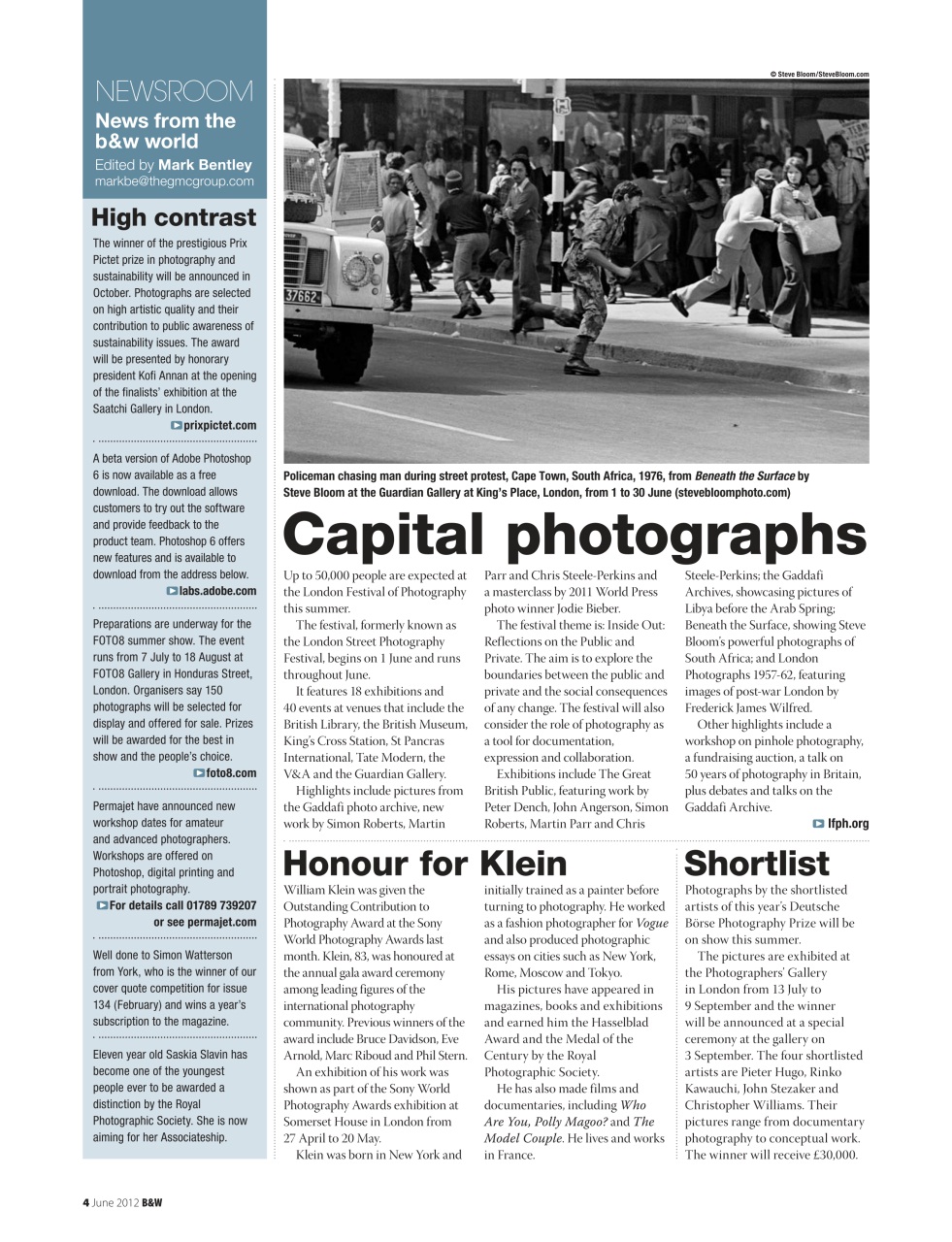 Black+White Photography Magazine June 2012 Back Issue