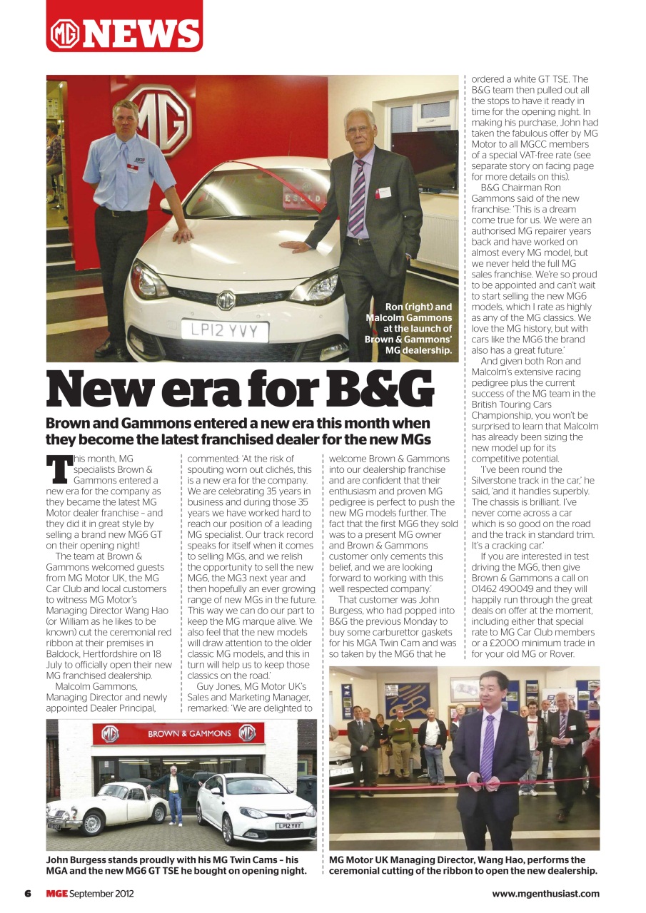 MG Enthusiast Magazine TF135 Daily driver Back Issue